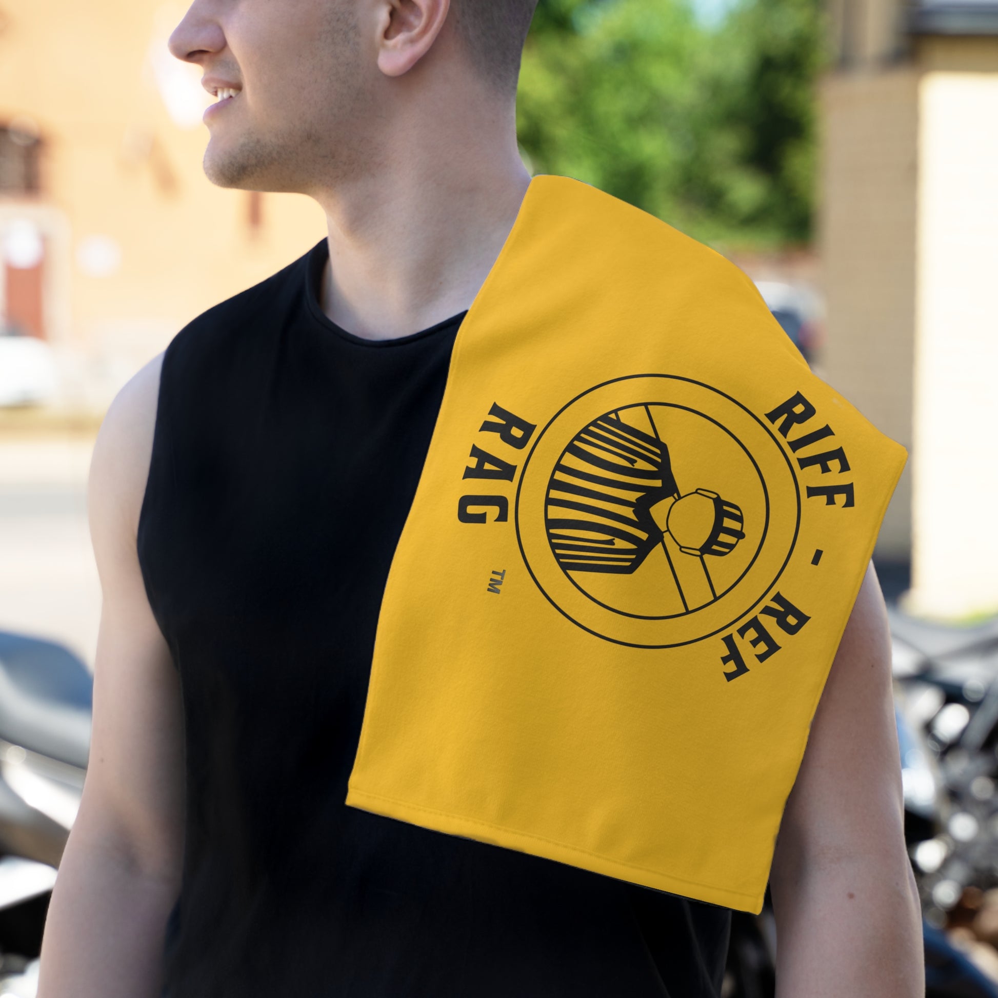 Riff-Ref Rag Rally Towel shoulder view